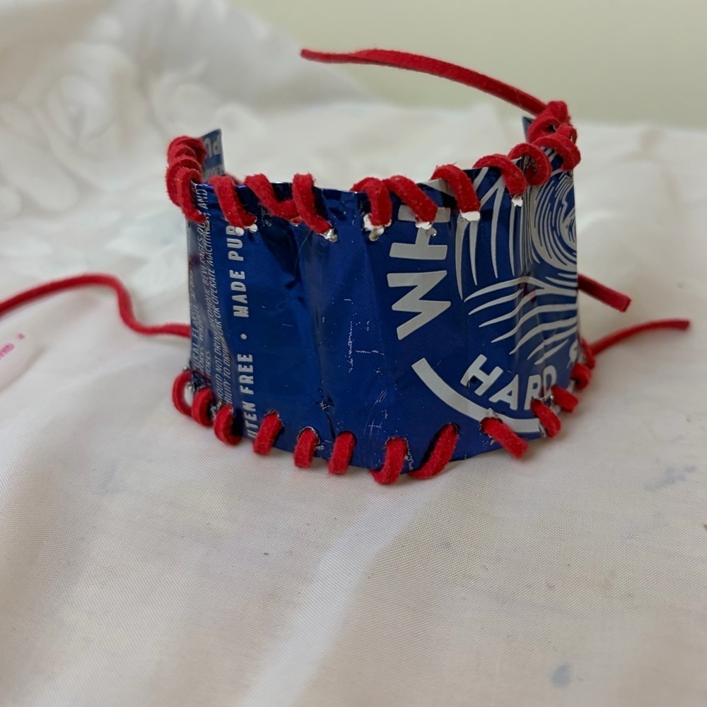 White Claw Hard Seltzer Red and Blue Handmade Bracelet